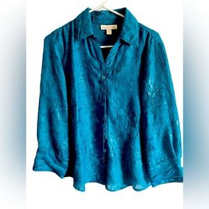 Gorgeous silkyTeal Vintage Coldwater Creek -medium